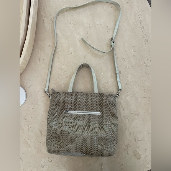 Sorial White and beige mini tote purse with strap - Picture 1 of 10